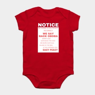 We Say Back Oboba Baby Bodysuit